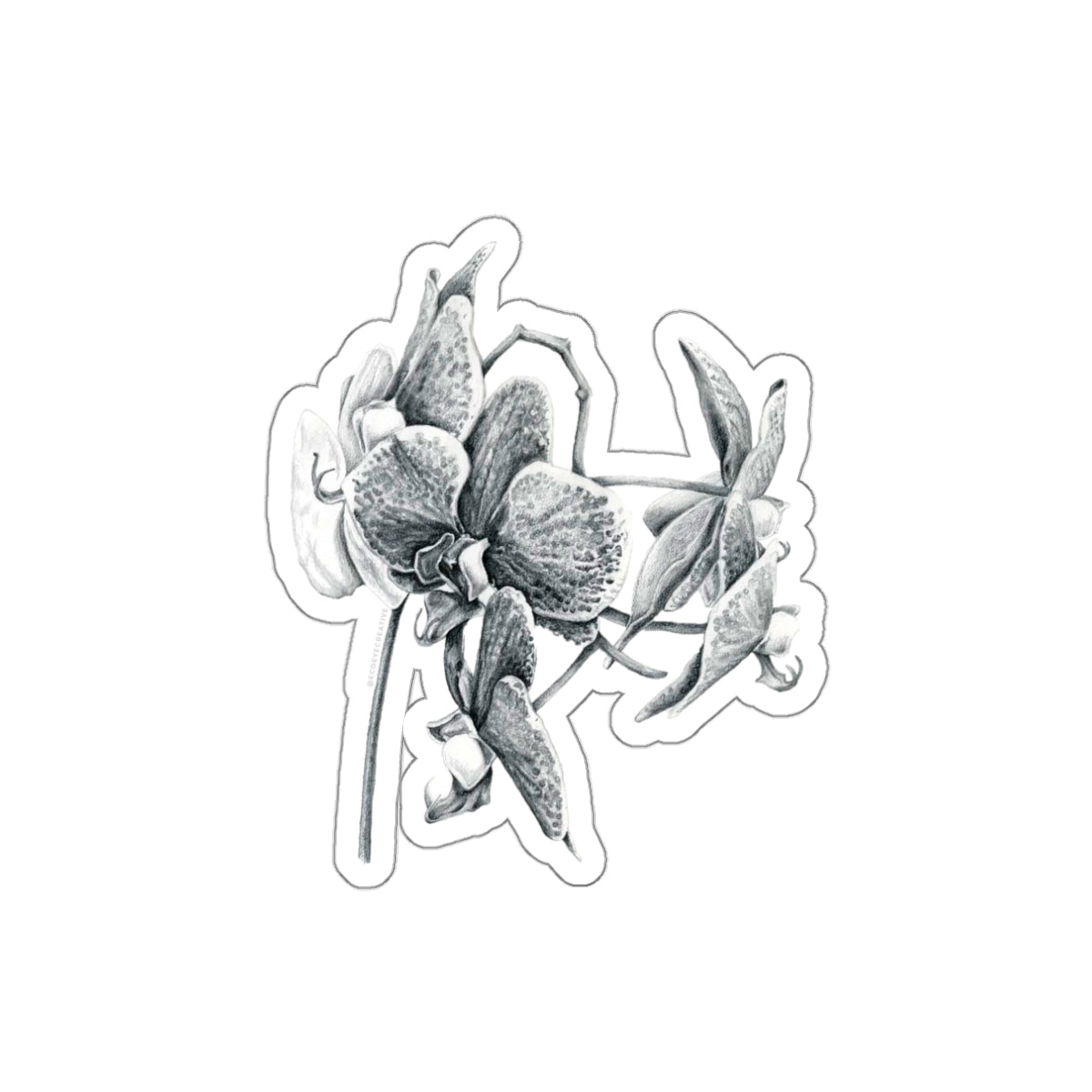 Elegant Orchid Die-Cut Stickers | Floral Laptop Decals, Nature-Inspired Decor