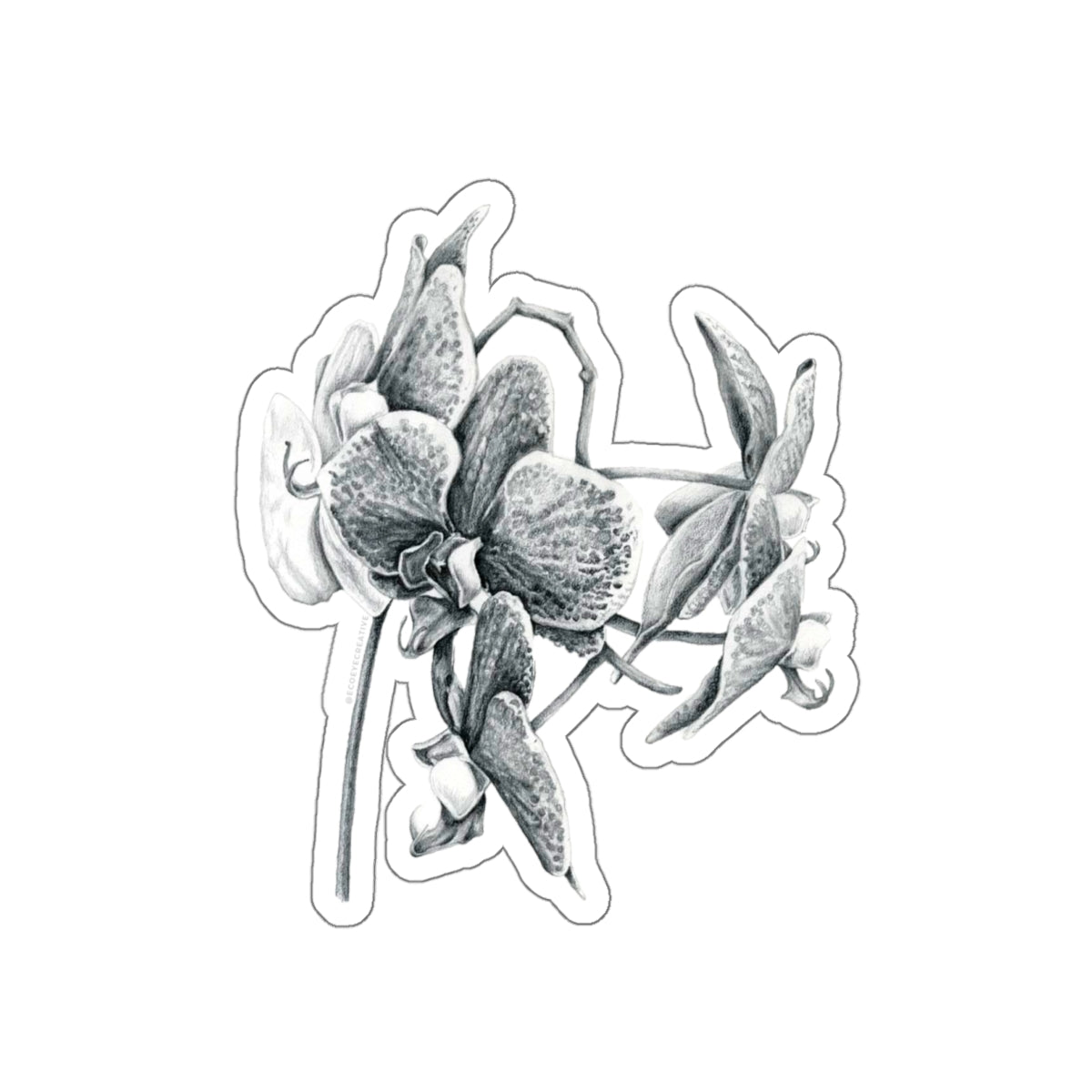 Elegant Orchid Die-Cut Stickers | Floral Laptop Decals, Nature-Inspired Decor
