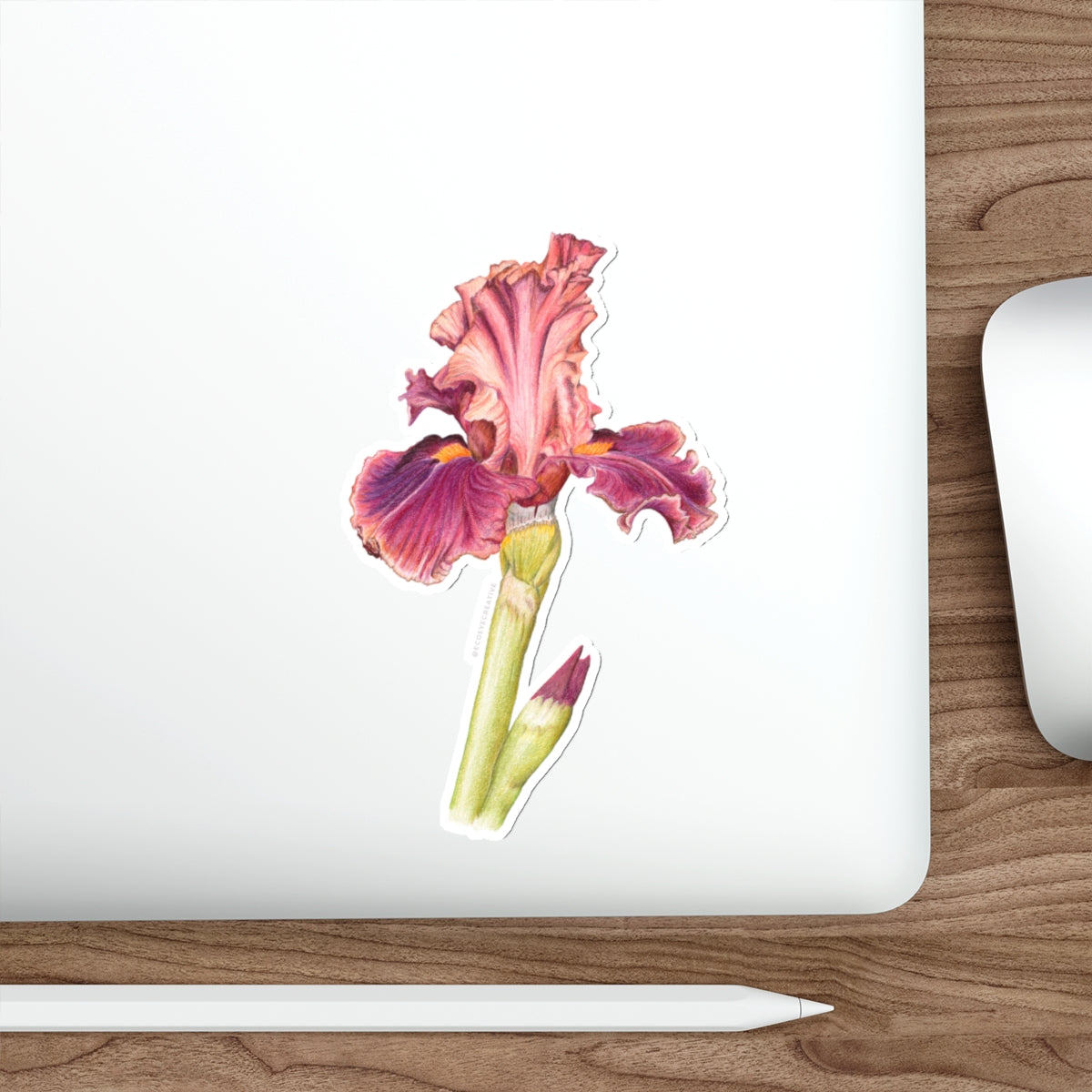 Elegant Iris Die-Cut Stickers - Floral Design for Personalization