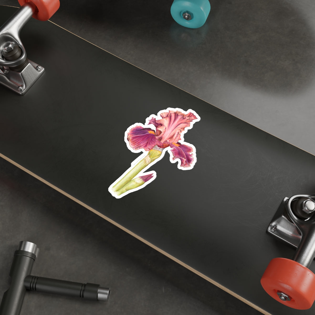 Elegant Iris Die-Cut Stickers - Floral Design for Personalization