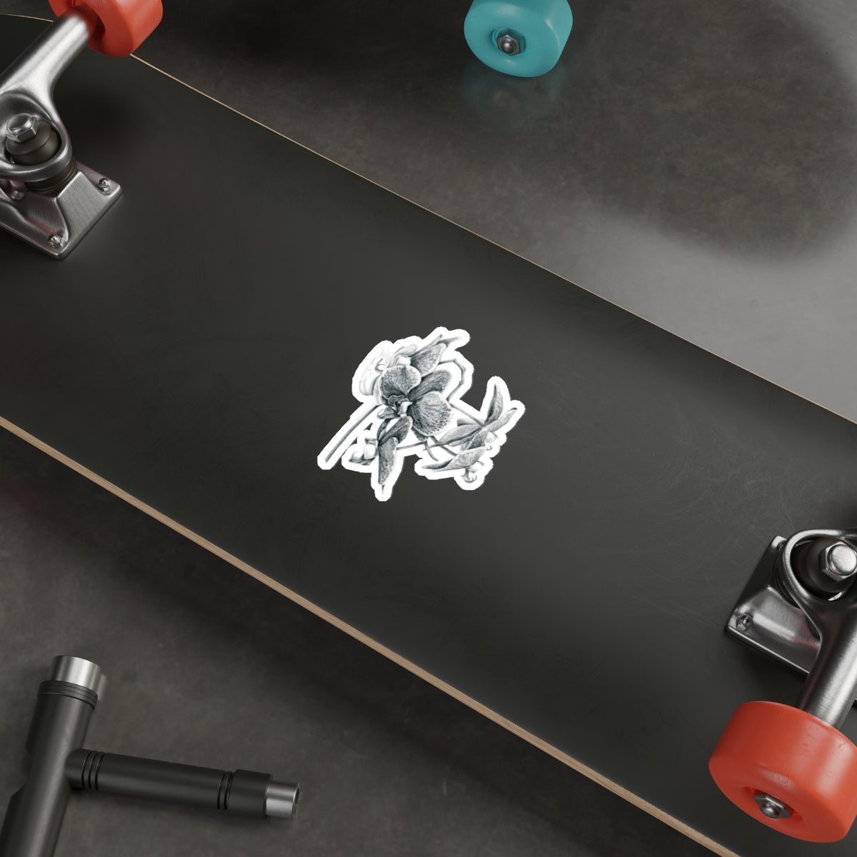 Elegant Orchid Die-Cut Stickers | Floral Laptop Decals, Nature-Inspired Decor