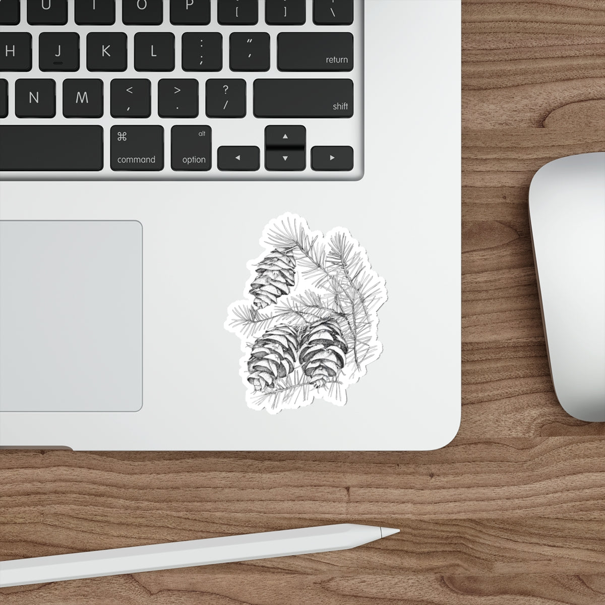 Nature-Inspired Die-Cut Stickers - Pinecone Design for Eco-Friendly Decor