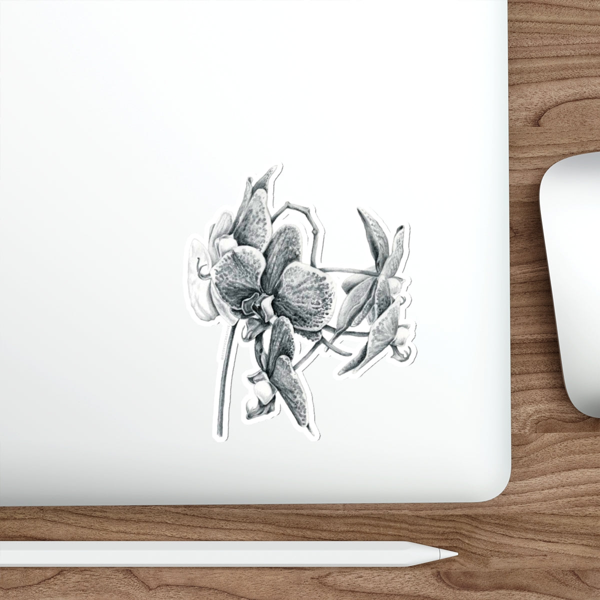 Elegant Orchid Die-Cut Stickers | Floral Laptop Decals, Nature-Inspired Decor