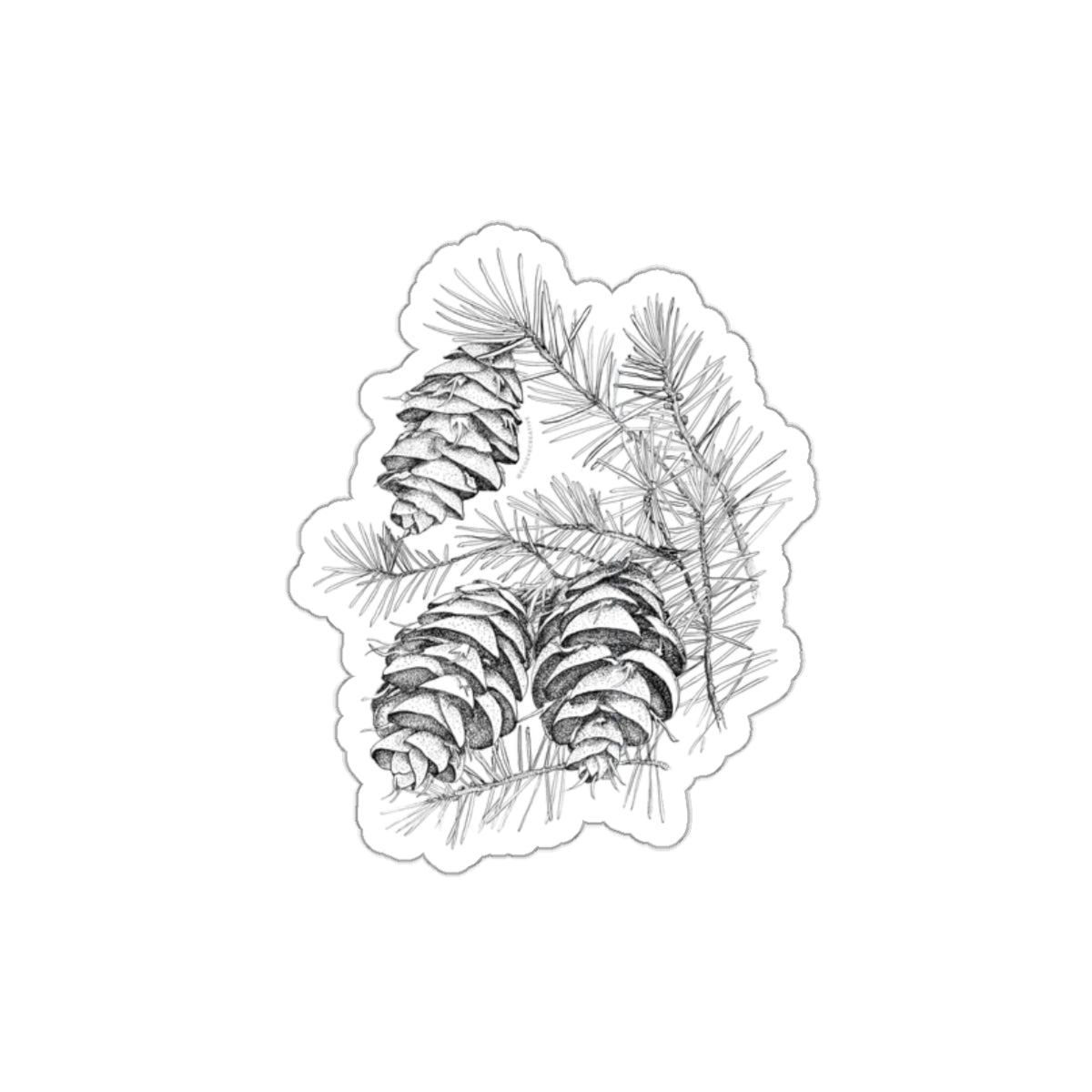 Nature-Inspired Die-Cut Stickers - Pinecone Design for Eco-Friendly Decor