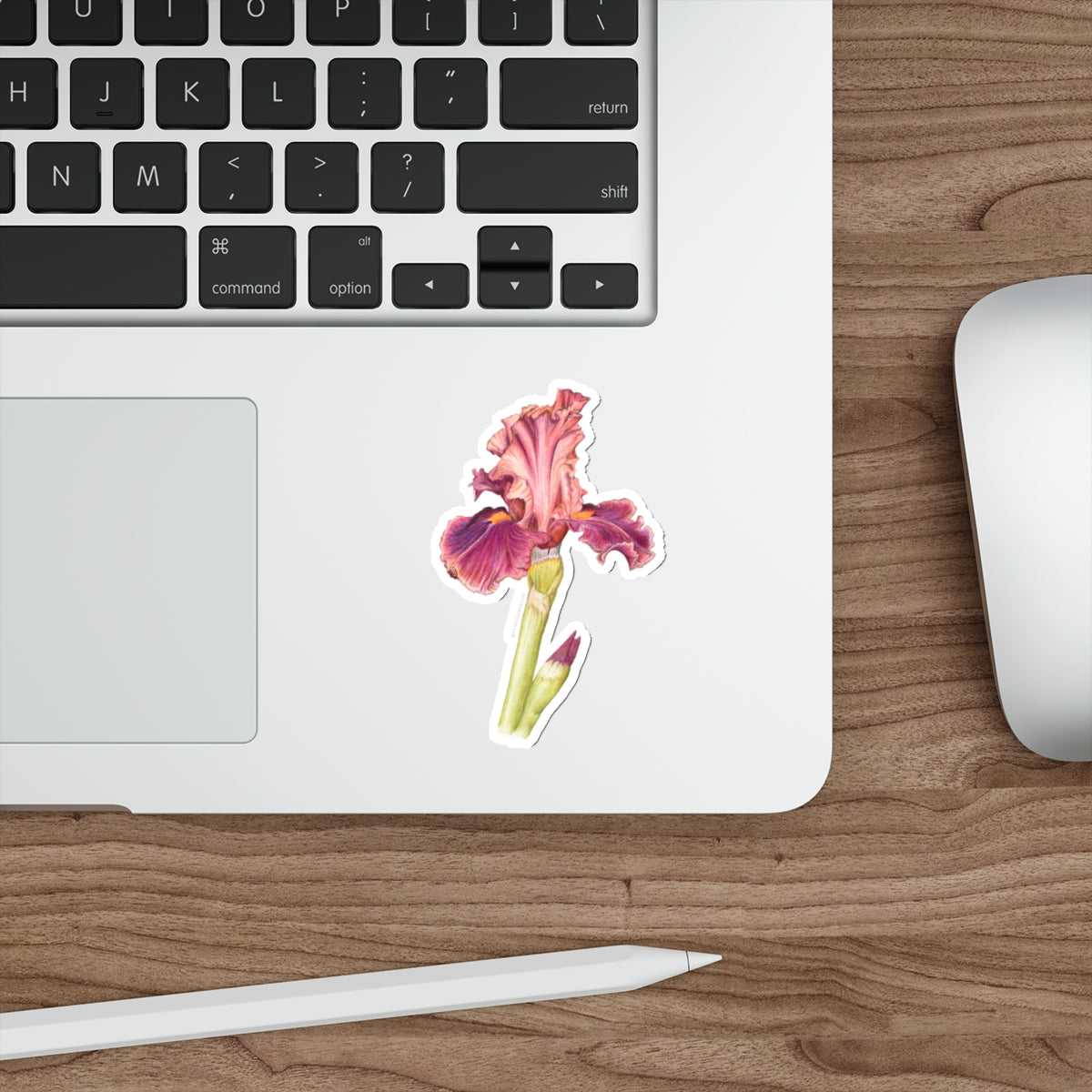 Elegant Iris Die-Cut Stickers - Floral Design for Personalization