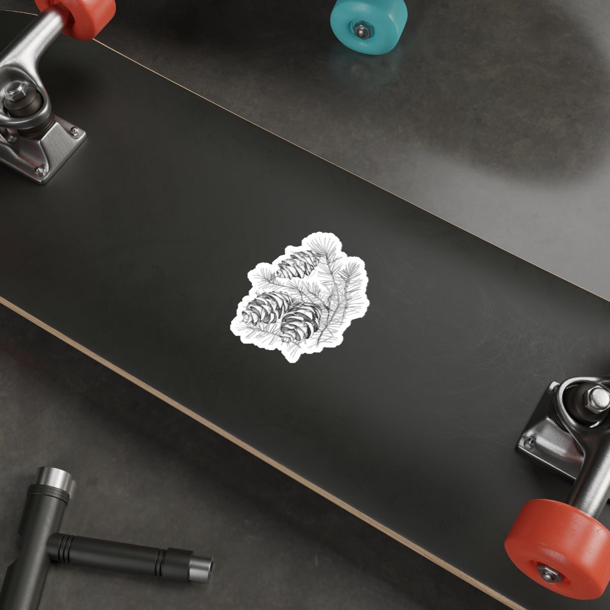 Nature-Inspired Die-Cut Stickers - Pinecone Design for Eco-Friendly Decor