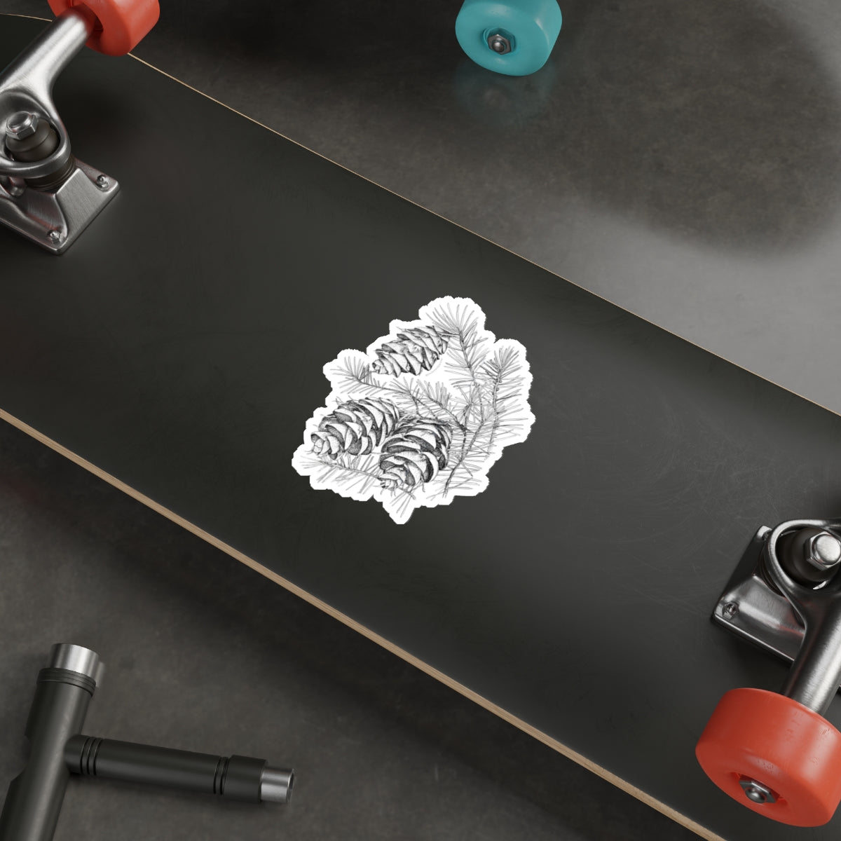 Nature-Inspired Die-Cut Stickers - Pinecone Design for Eco-Friendly Decor