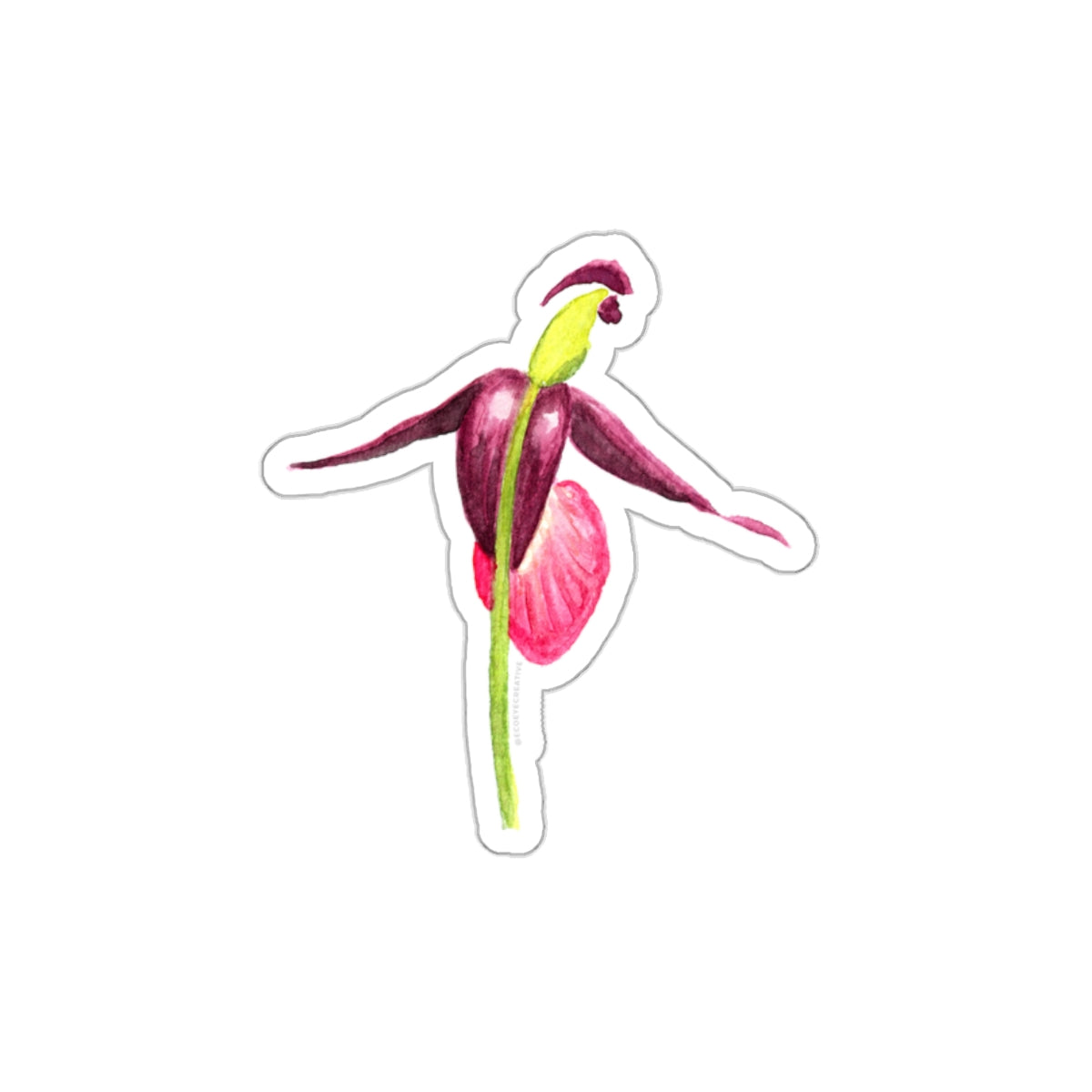 Artistic Floral Die-Cut Stickers - Botanical Vibes for Laptop & Decor