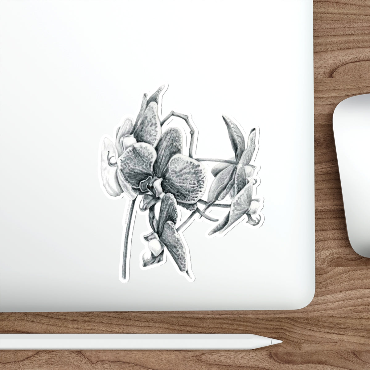Elegant Orchid Die-Cut Stickers | Floral Laptop Decals, Nature-Inspired Decor