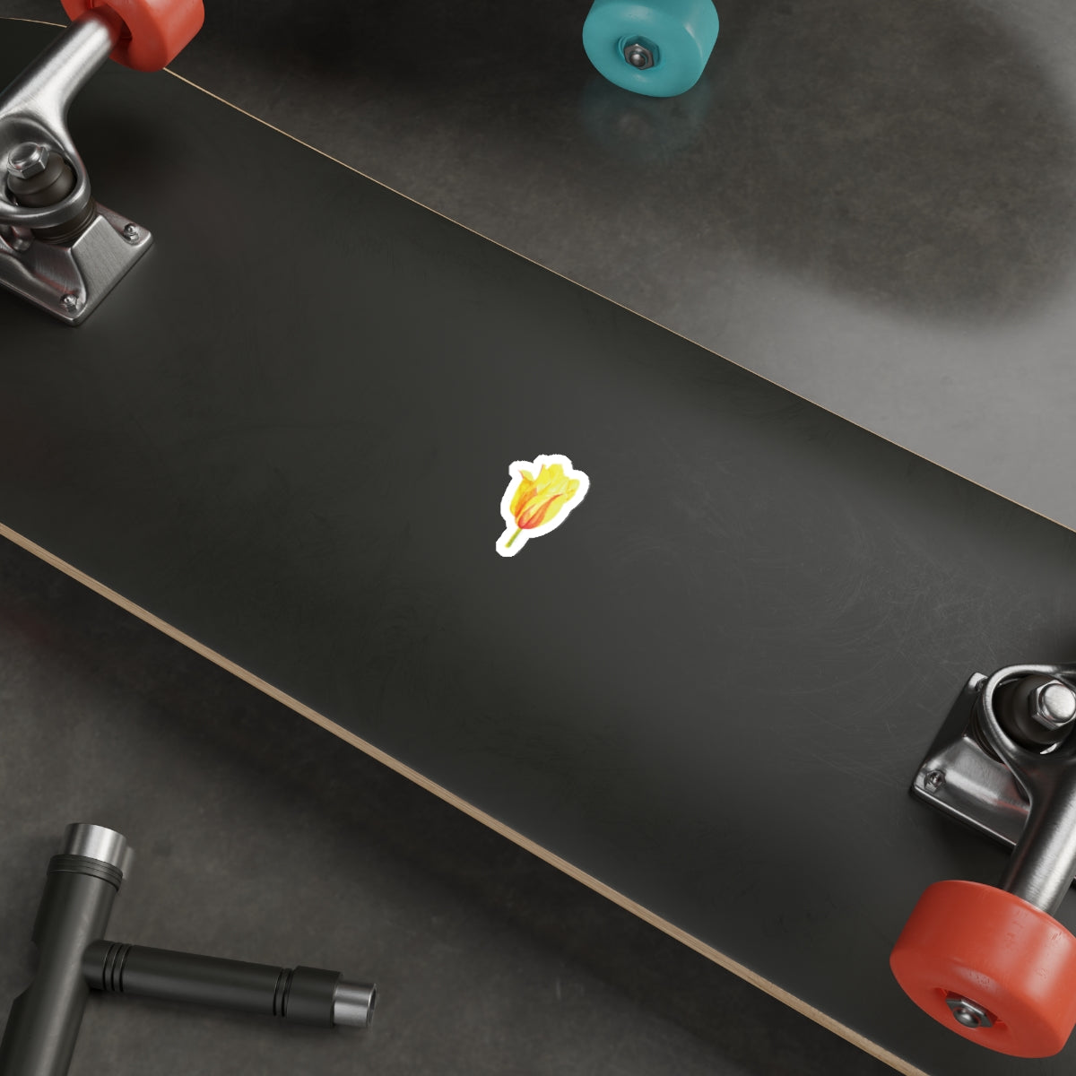 Vibrant Yellow Tulip Die-Cut Stickers - Floral Decor for Laptops and Planners