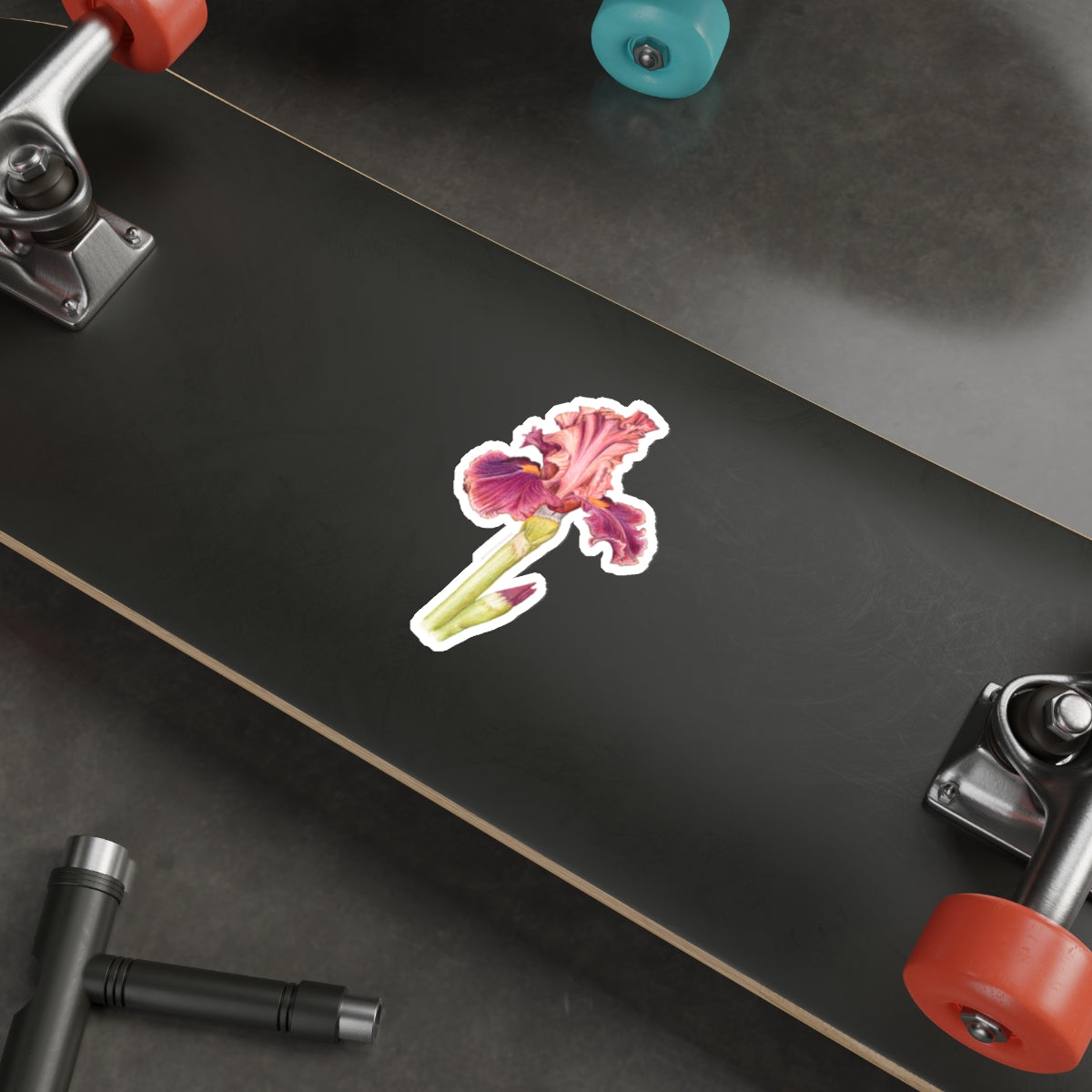 Elegant Iris Die-Cut Stickers - Floral Design for Personalization