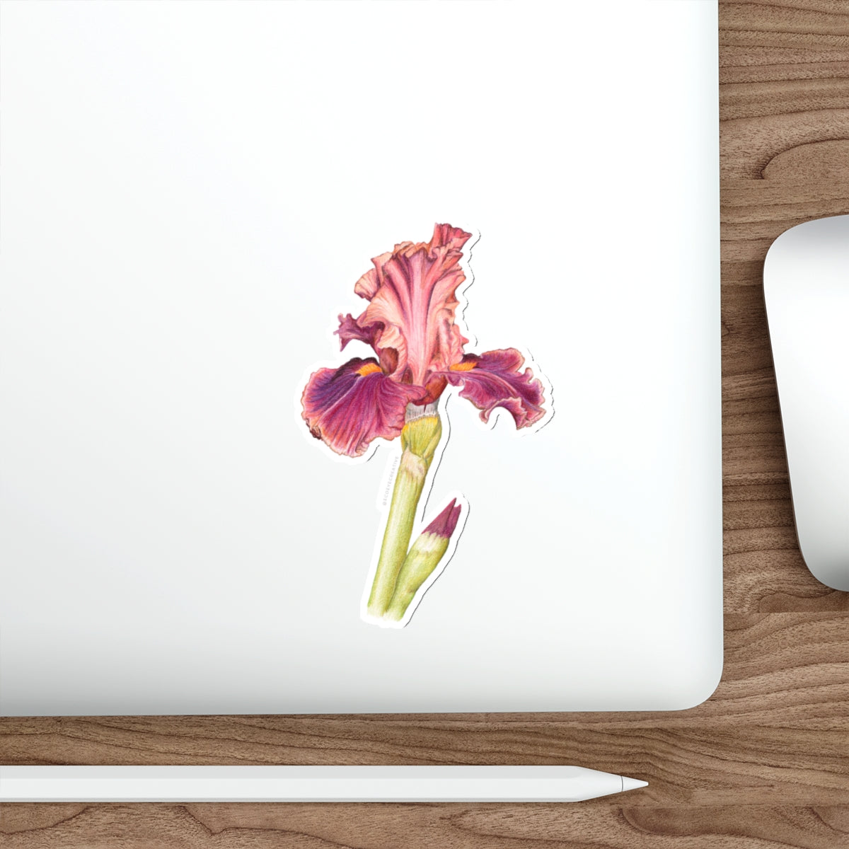 Elegant Iris Die-Cut Stickers - Floral Design for Personalization