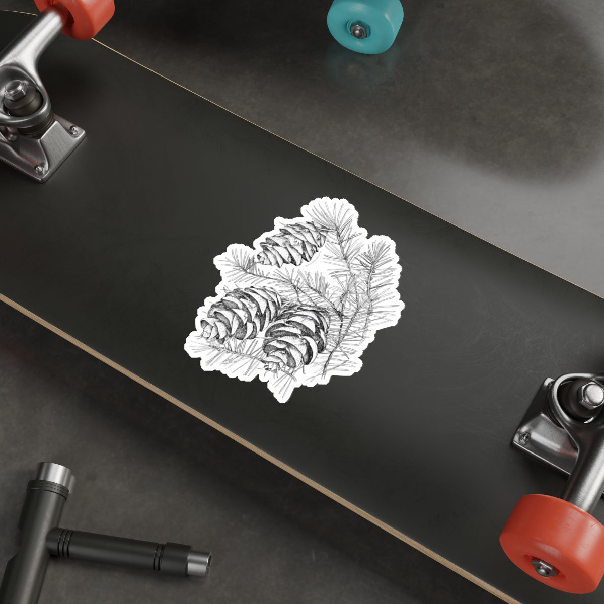Nature-Inspired Die-Cut Stickers - Pinecone Design for Eco-Friendly Decor