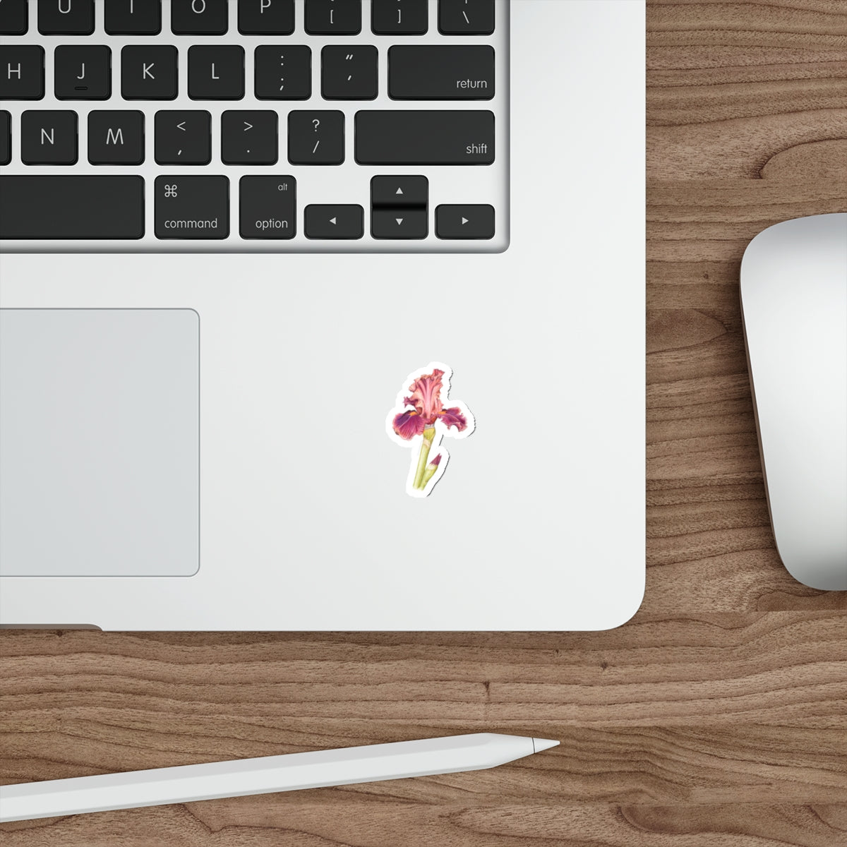 Elegant Iris Die-Cut Stickers - Floral Design for Personalization