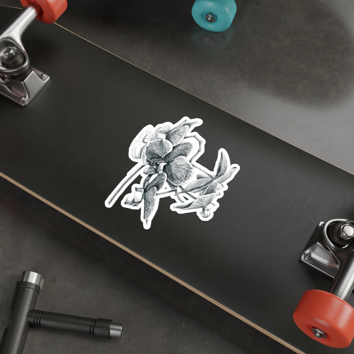 Elegant Orchid Die-Cut Stickers | Floral Laptop Decals, Nature-Inspired Decor