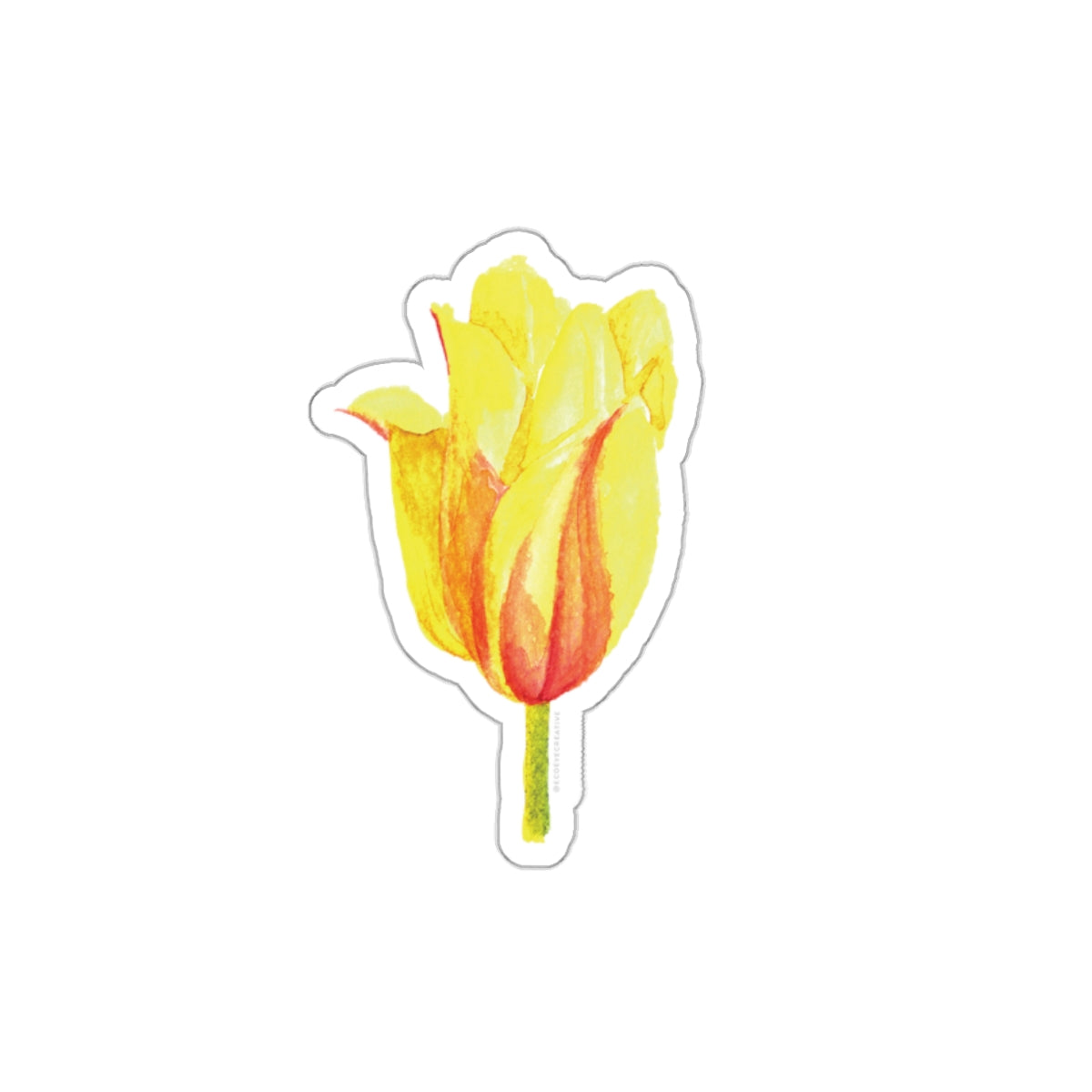 Vibrant Yellow Tulip Die-Cut Stickers - Floral Decor for Laptops and Planners