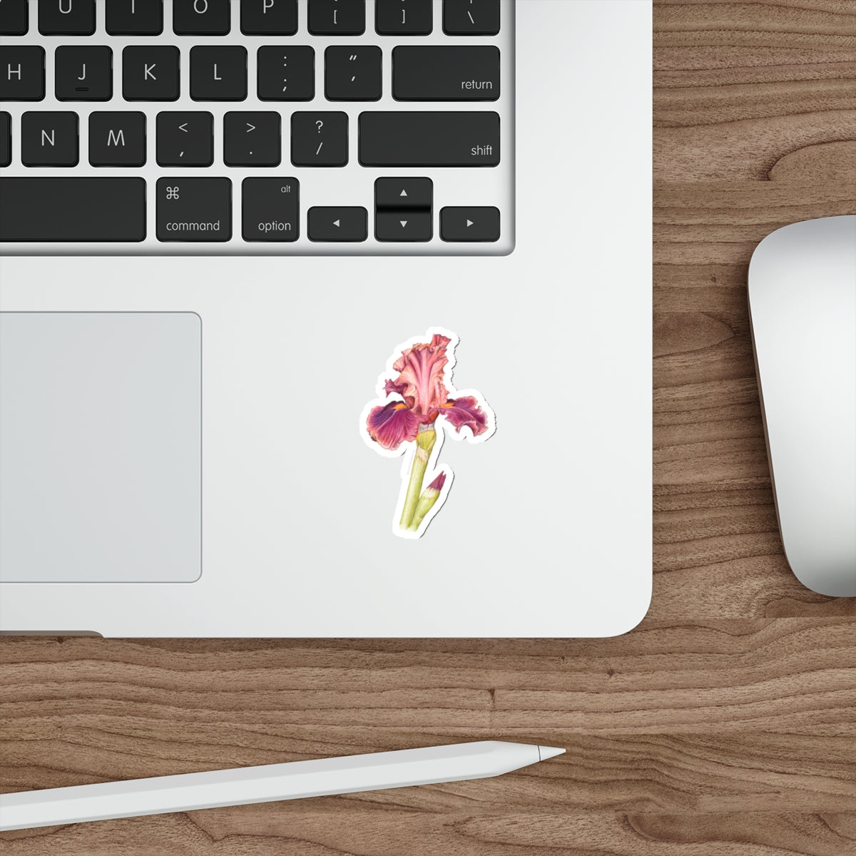 Elegant Iris Die-Cut Stickers - Floral Design for Personalization