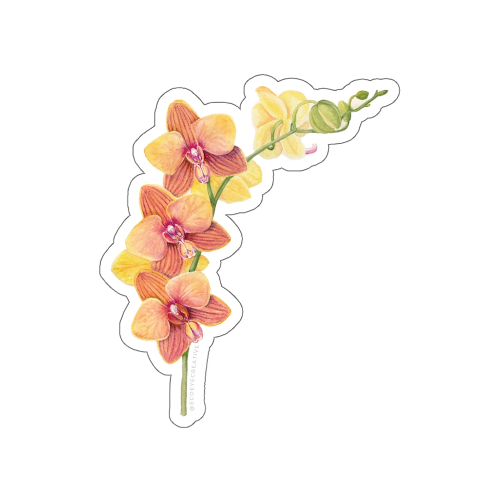 Blooming Orchid Die-Cut Stickers | Floral Laptop Decor | Perfect for Gift Giving