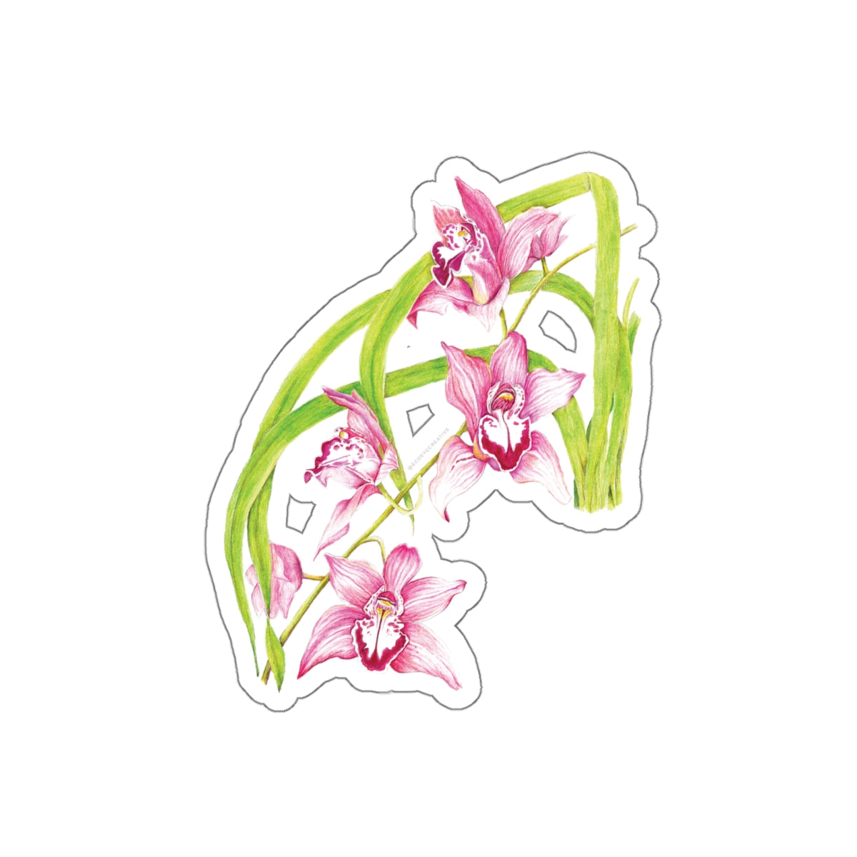 Orchid Floral Die-Cut Stickers | Nature-Inspired Decor for Laptops & Journals