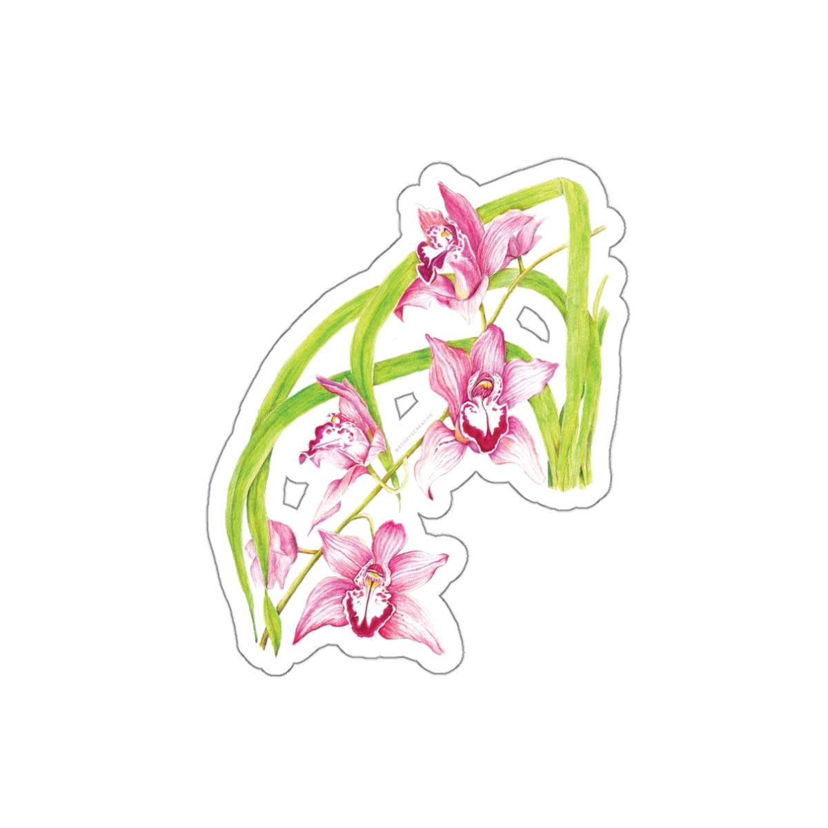 Orchid Floral Die-Cut Stickers | Nature-Inspired Decor for Laptops & Journals