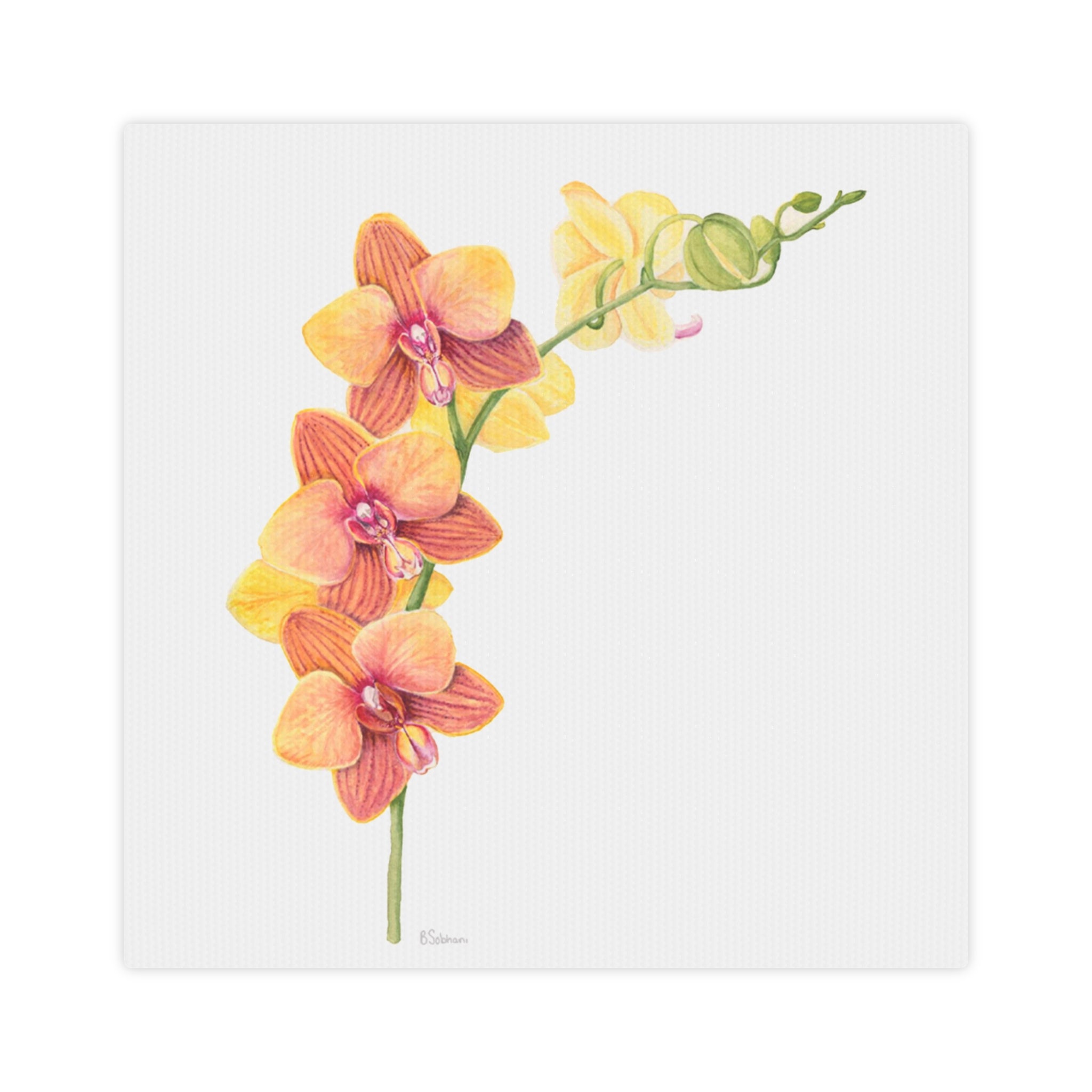 Vibrant Orchid Canvas Tile - Elegant Wall Decor, Floral Art, Home Accents, Gift for Her, Spring Decor