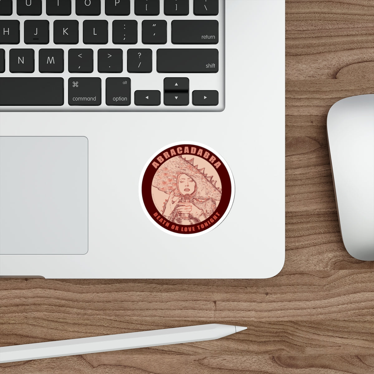 'Abracadabra Death or Love Tonight' Die-Cut Stickers - Unique Laptop Decor, Pop Art, Mayhem