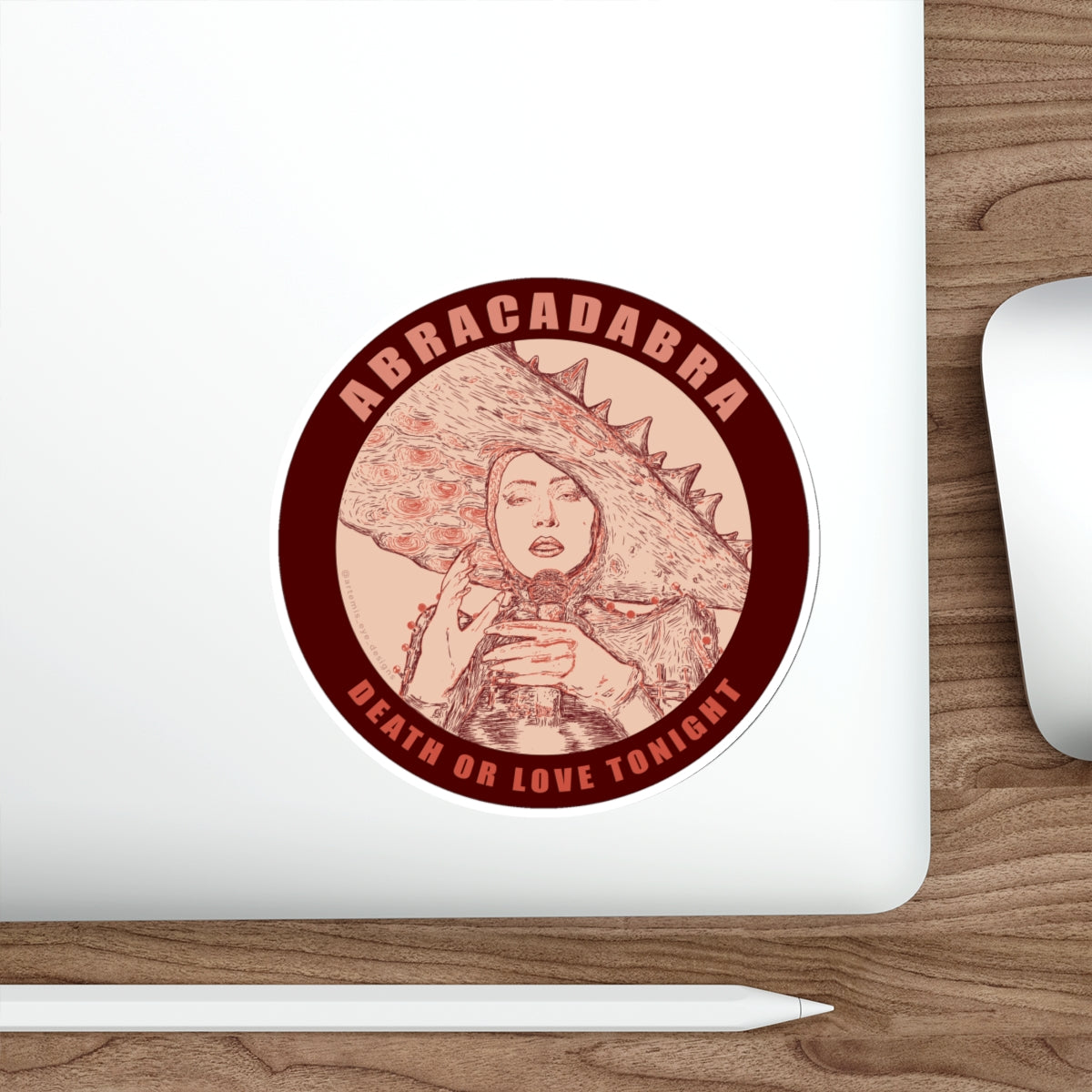 'Abracadabra Death or Love Tonight' Die-Cut Stickers - Unique Laptop Decor, Pop Art, Mayhem