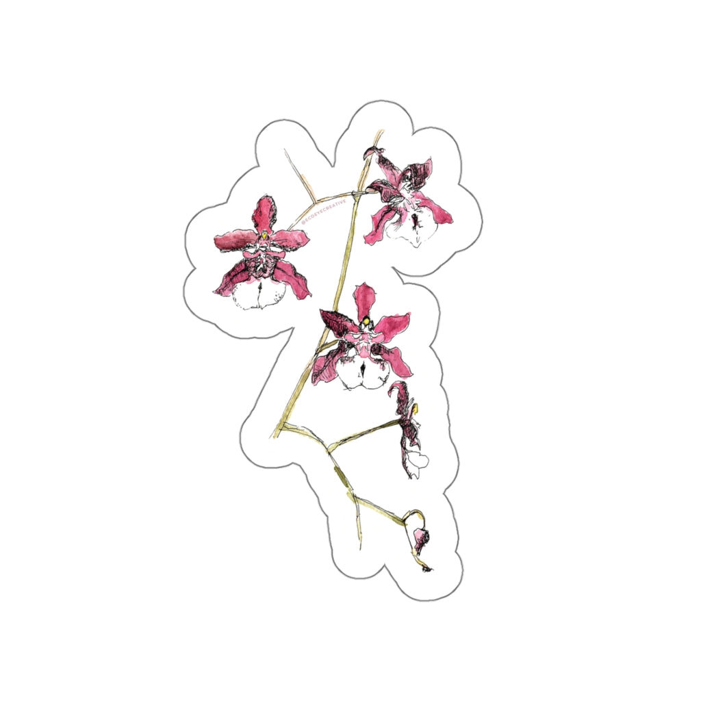 Beautiful Orchid Die-Cut Stickers | Floral Laptop Decal | Perfect for Nature Lovers