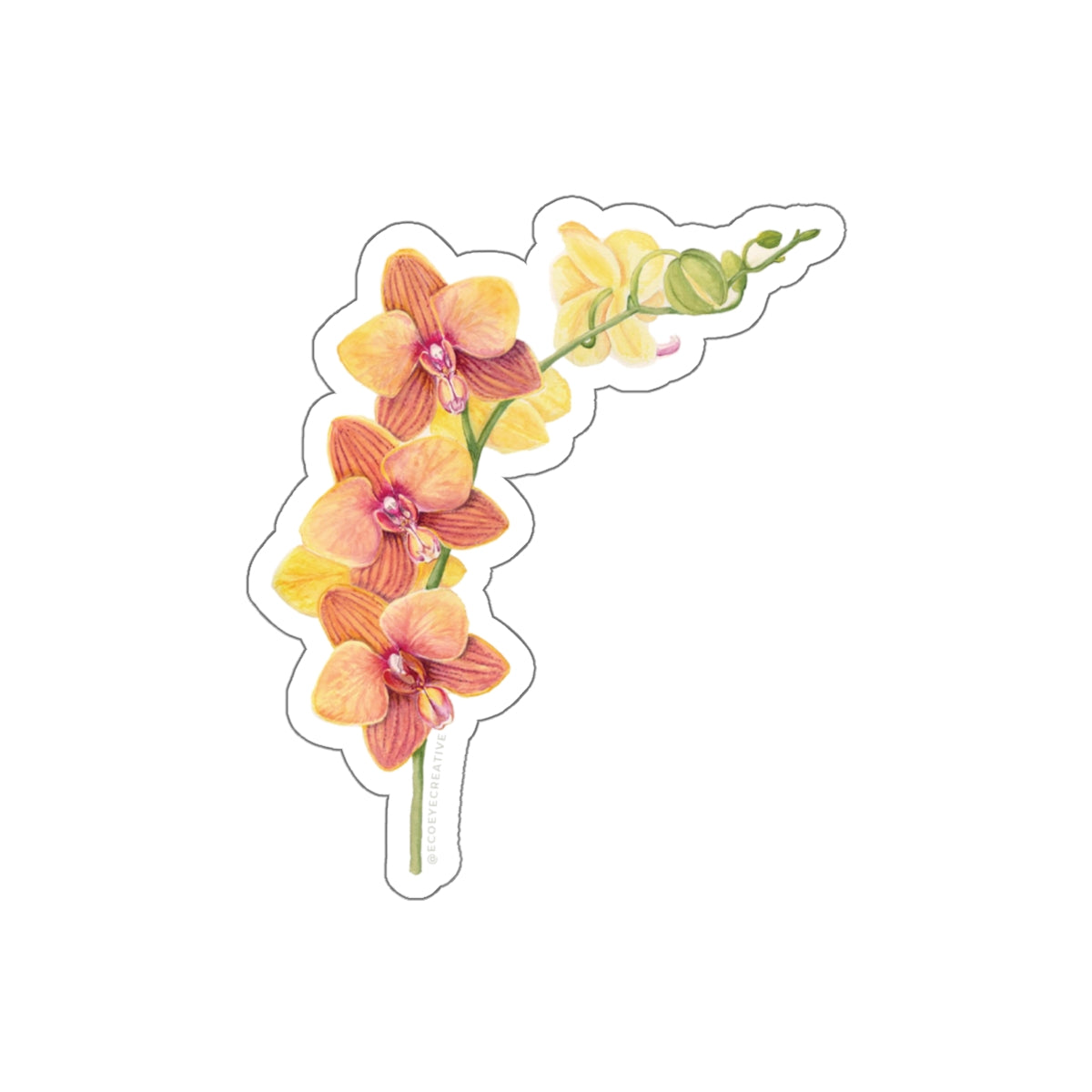 Blooming Orchid Die-Cut Stickers | Floral Laptop Decor | Perfect for Gift Giving
