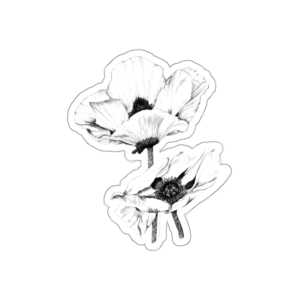 Elegant Floral Die-Cut Stickers - Botanical Art for Laptop & Decor