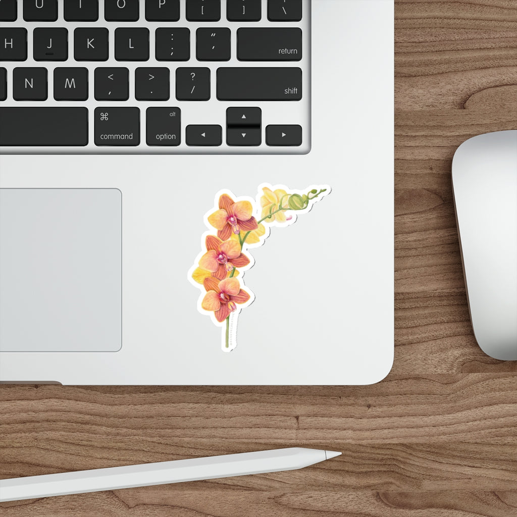 Blooming Orchid Die-Cut Stickers | Floral Laptop Decor | Perfect for Gift Giving