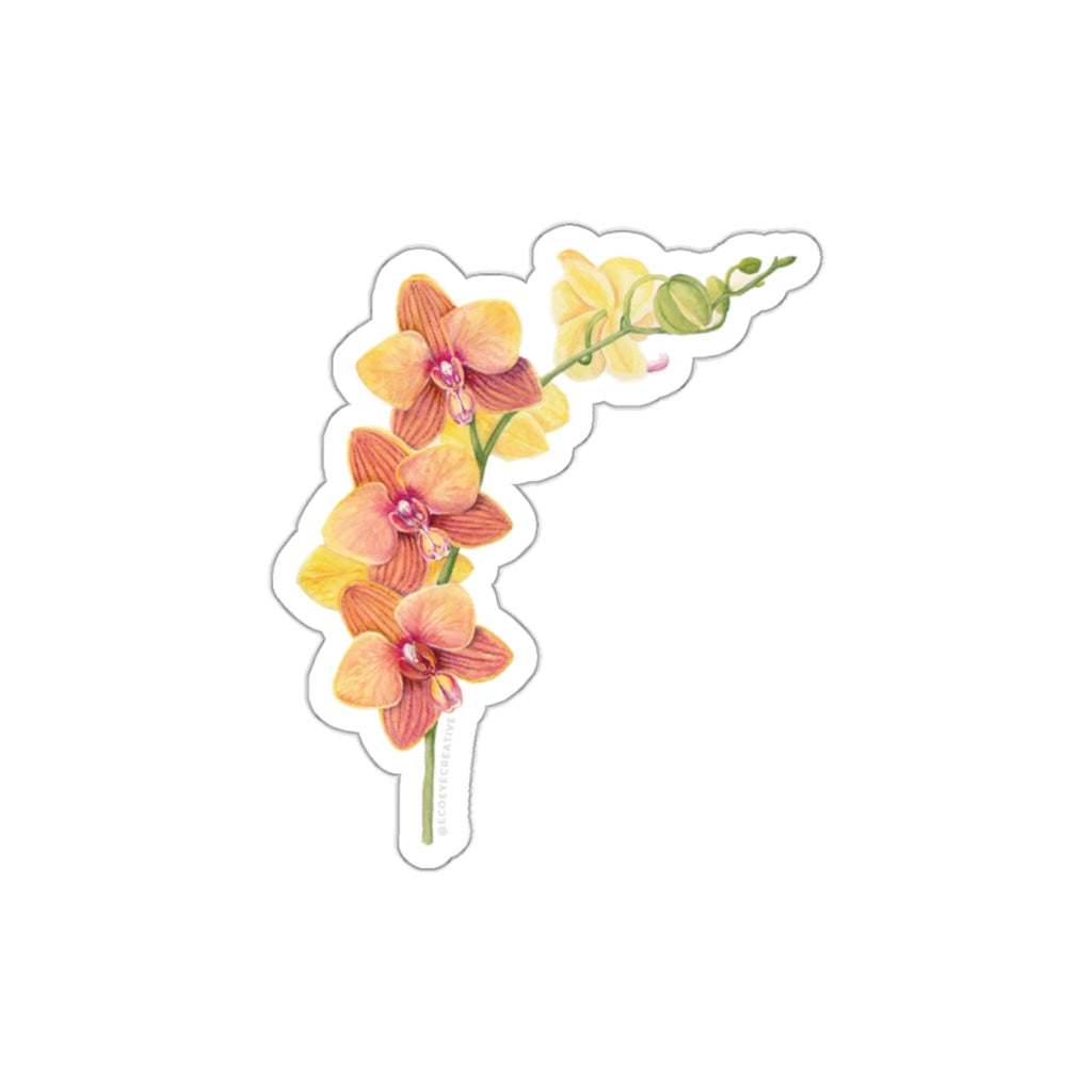 Blooming Orchid Die-Cut Stickers | Floral Laptop Decor | Perfect for Gift Giving