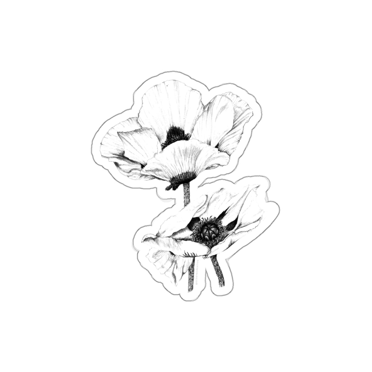 Elegant Floral Die-Cut Stickers - Botanical Art for Laptop & Decor