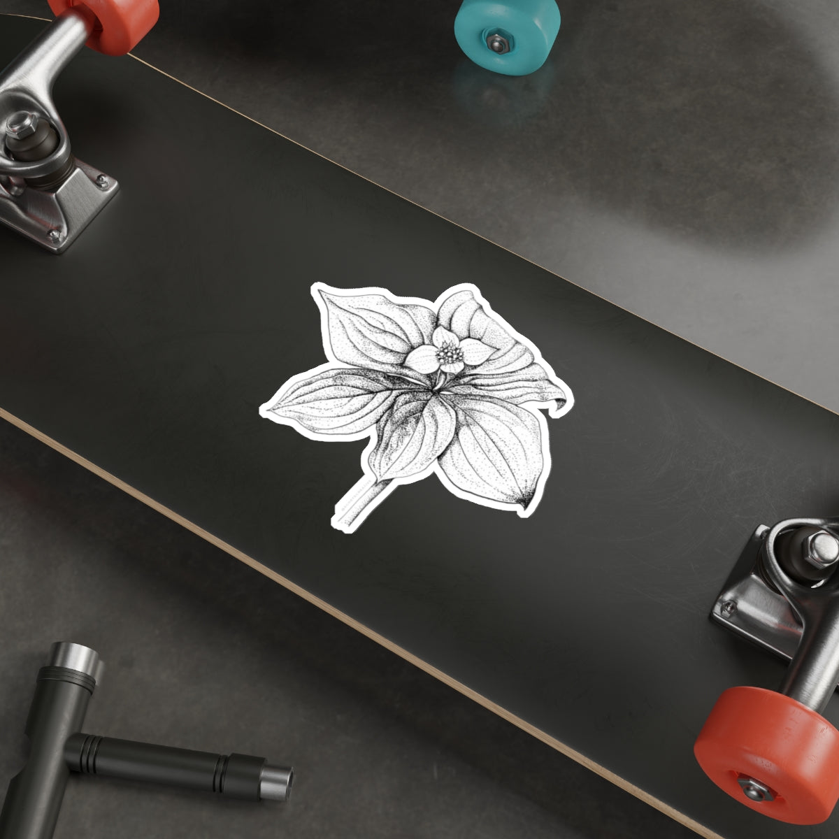 Botanical Die-Cut Stickers - Elegant Floral Design for Personalize Your Laptop & Water Bottles