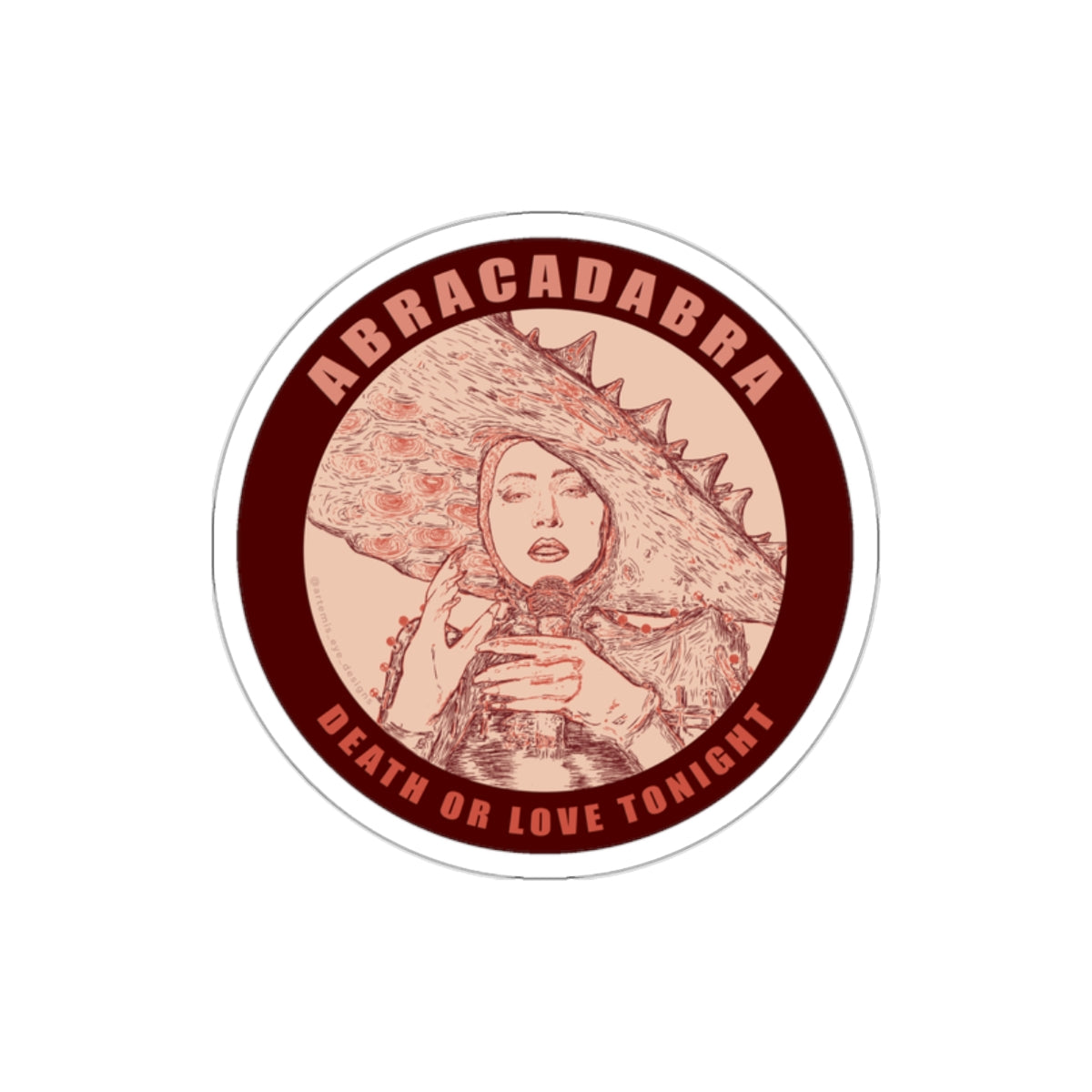 'Abracadabra Death or Love Tonight' Die-Cut Stickers - Unique Laptop Decor, Pop Art, Mayhem