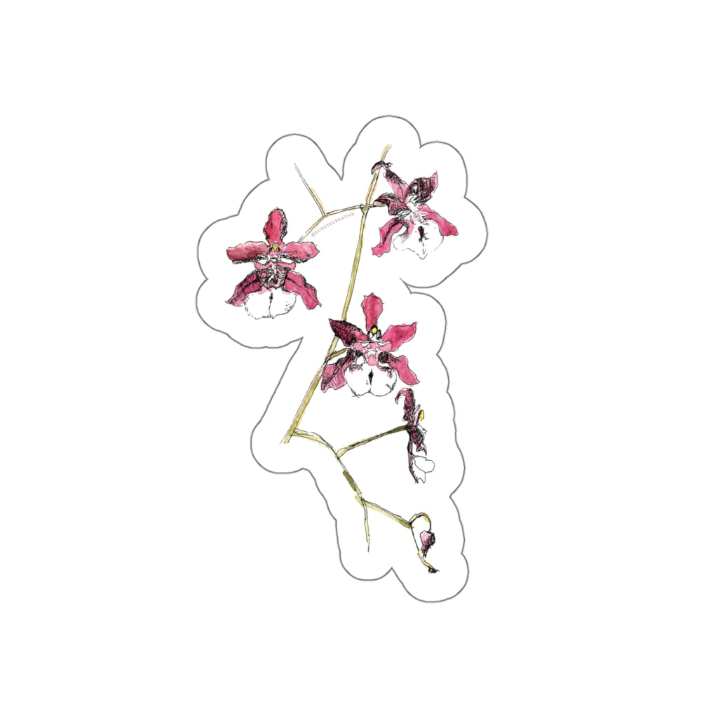 Beautiful Orchid Die-Cut Stickers | Floral Laptop Decal | Perfect for Nature Lovers