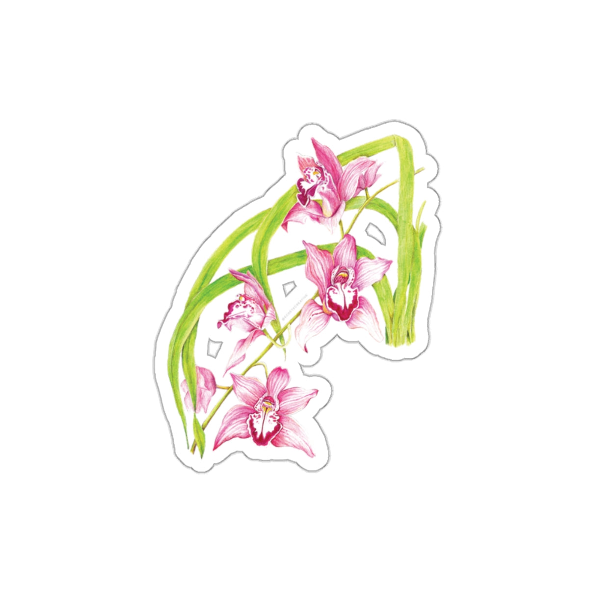 Orchid Floral Die-Cut Stickers | Nature-Inspired Decor for Laptops & Journals