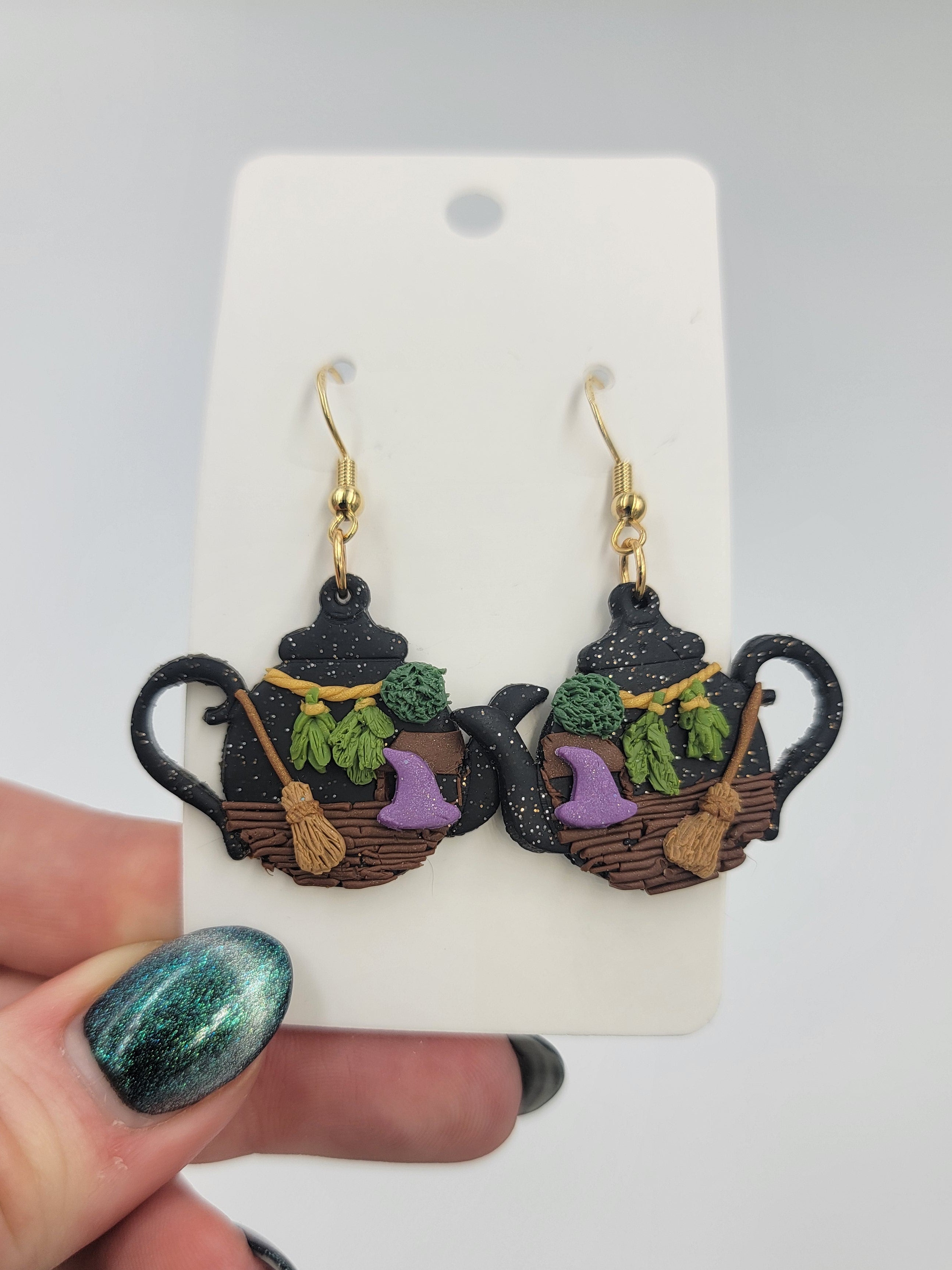 Witch's Cottage Teapot Earrings