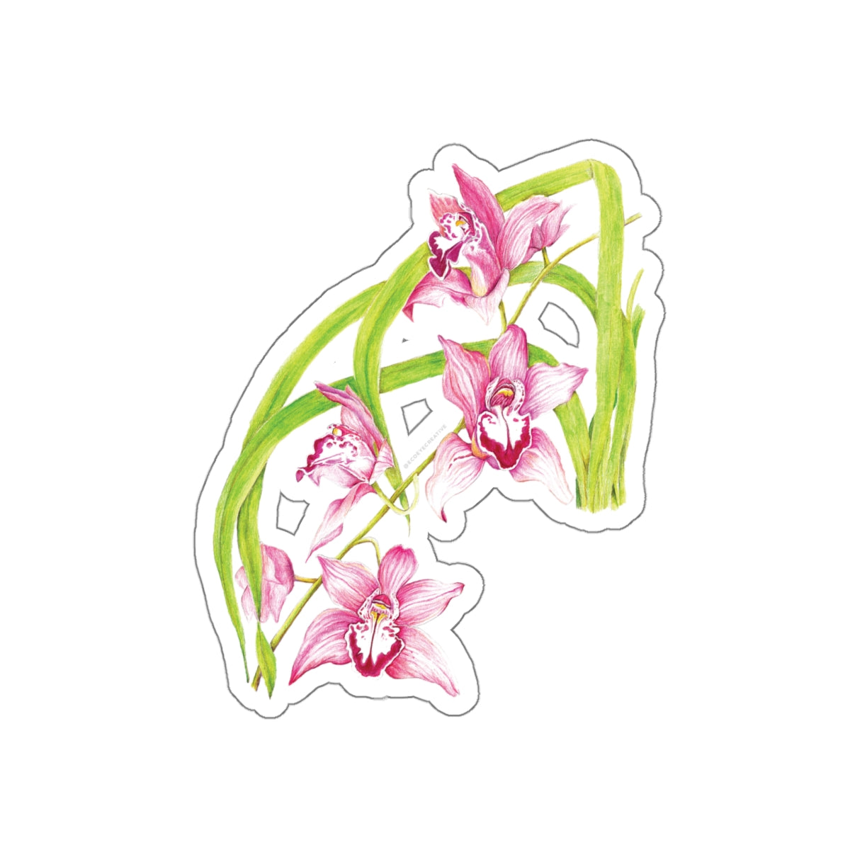 Orchid Floral Die-Cut Stickers | Nature-Inspired Decor for Laptops & Journals