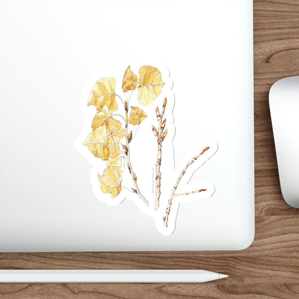 Botanical Die-Cut Stickers - Aesthetic Floral Adhesives for Laptops & Journals