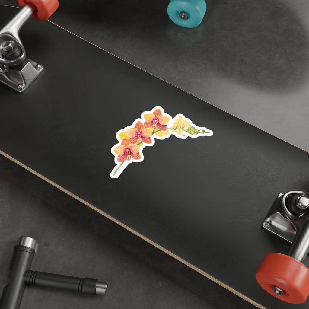 Blooming Orchid Die-Cut Stickers | Floral Laptop Decor | Perfect for Gift Giving