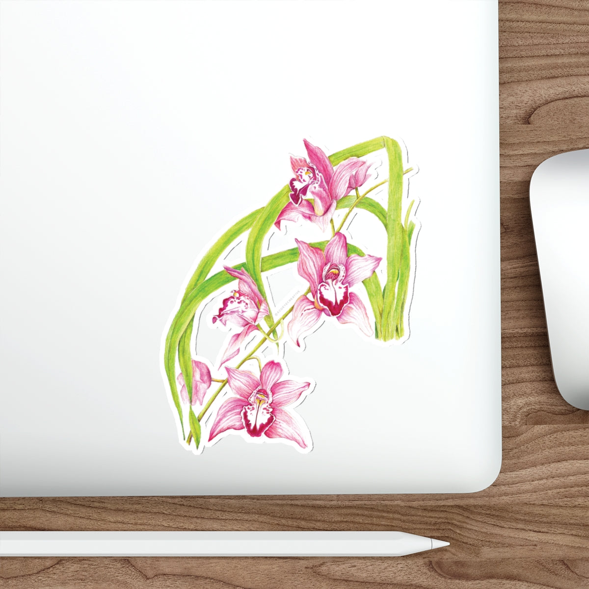 Orchid Floral Die-Cut Stickers | Nature-Inspired Decor for Laptops & Journals