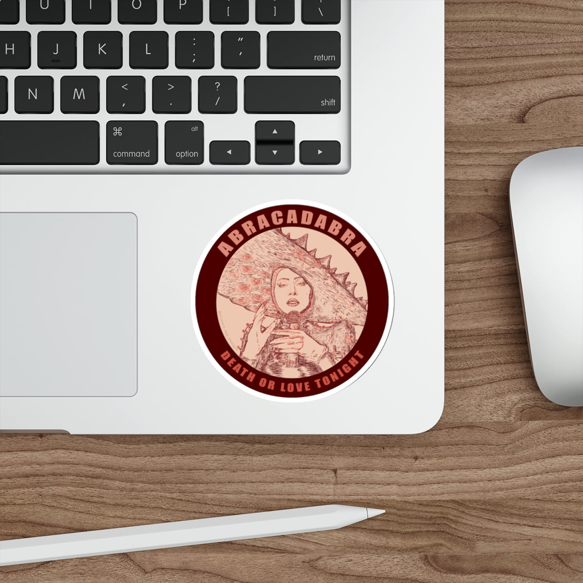 'Abracadabra Death or Love Tonight' Die-Cut Stickers - Unique Laptop Decor, Pop Art, Mayhem