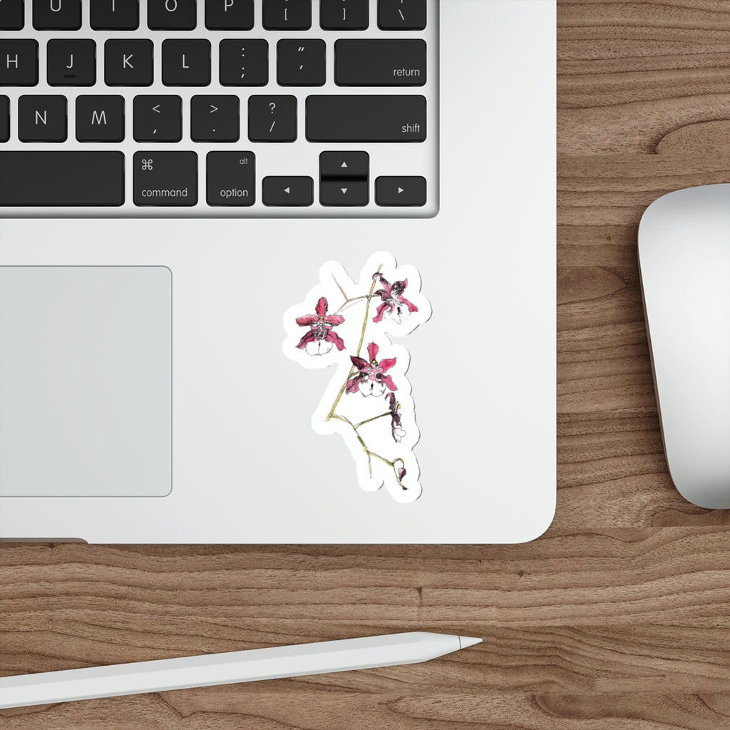 Beautiful Orchid Die-Cut Stickers | Floral Laptop Decal | Perfect for Nature Lovers