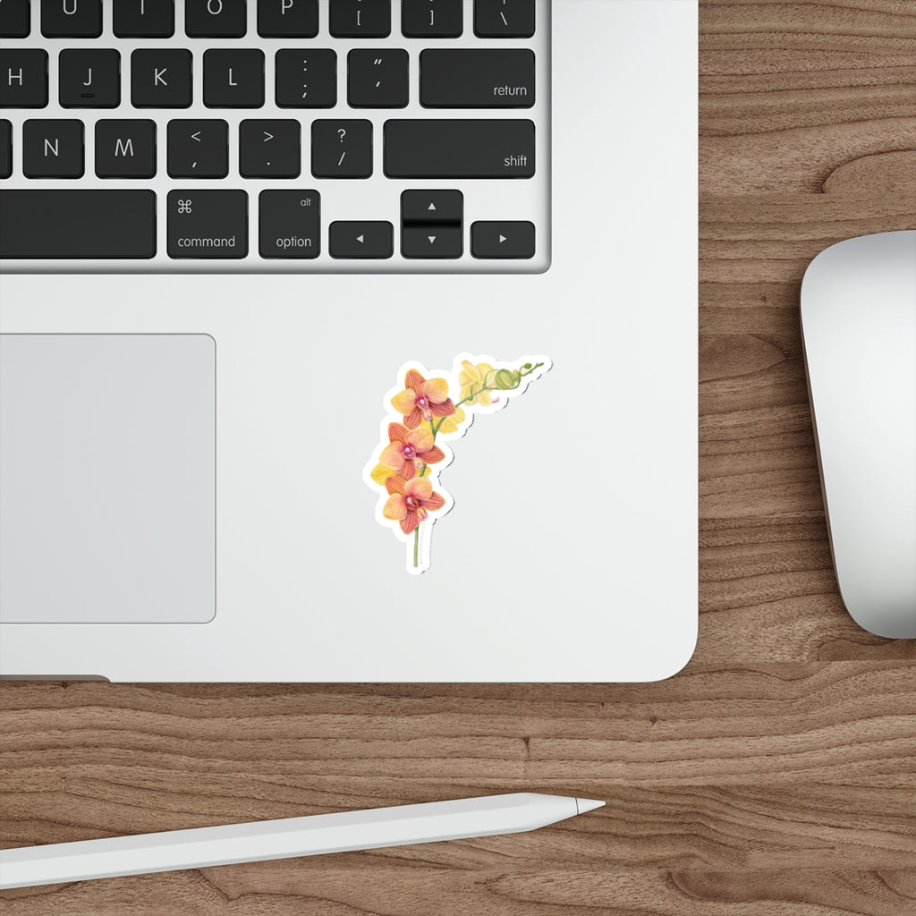 Blooming Orchid Die-Cut Stickers | Floral Laptop Decor | Perfect for Gift Giving