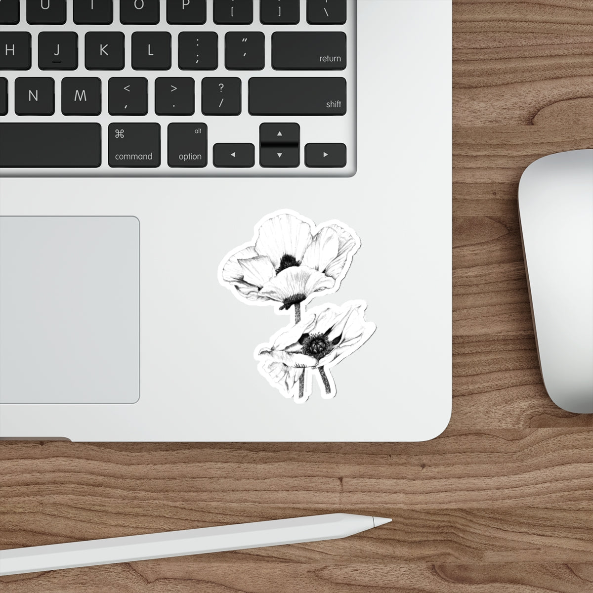 Elegant Floral Die-Cut Stickers - Botanical Art for Laptop & Decor
