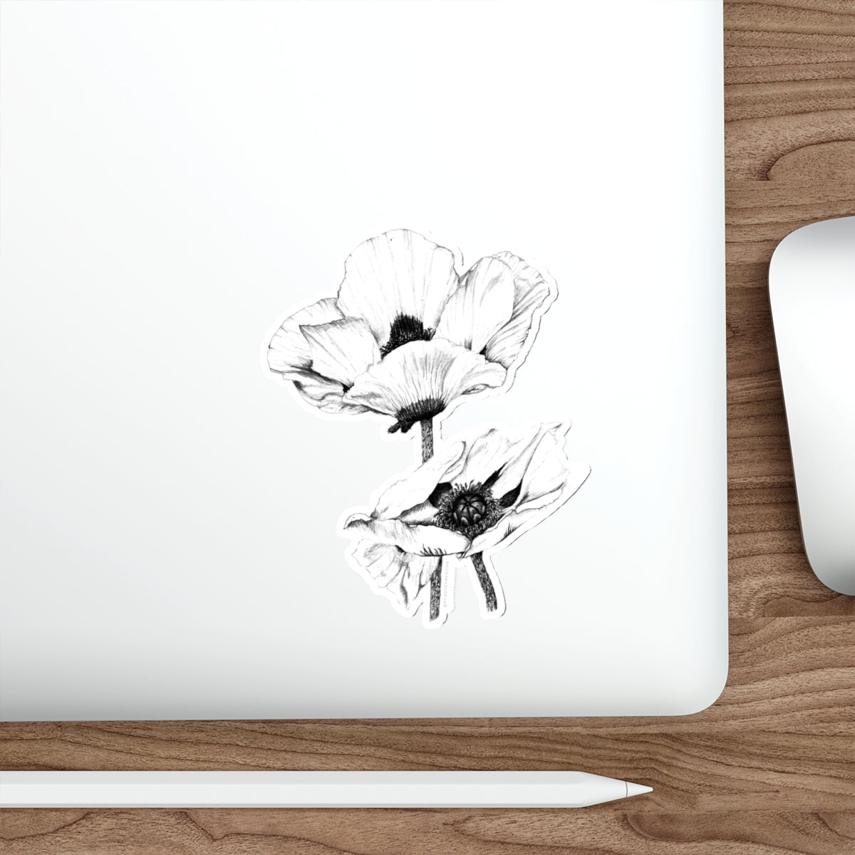 Elegant Floral Die-Cut Stickers - Botanical Art for Laptop & Decor