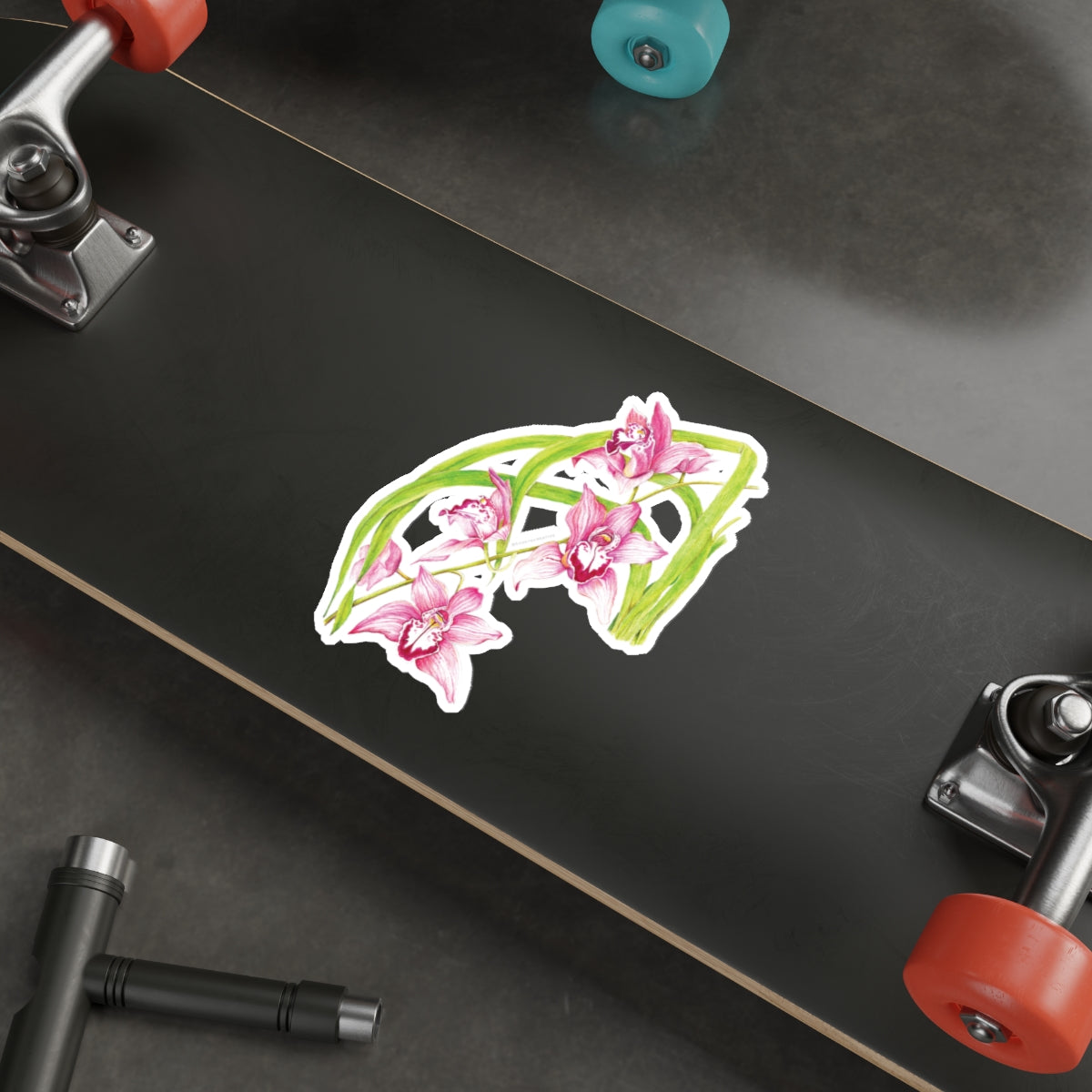 Orchid Floral Die-Cut Stickers | Nature-Inspired Decor for Laptops & Journals