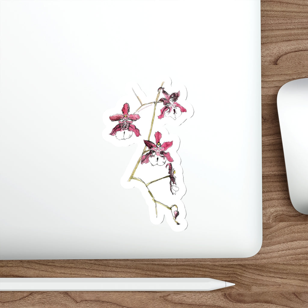 Beautiful Orchid Die-Cut Stickers | Floral Laptop Decal | Perfect for Nature Lovers