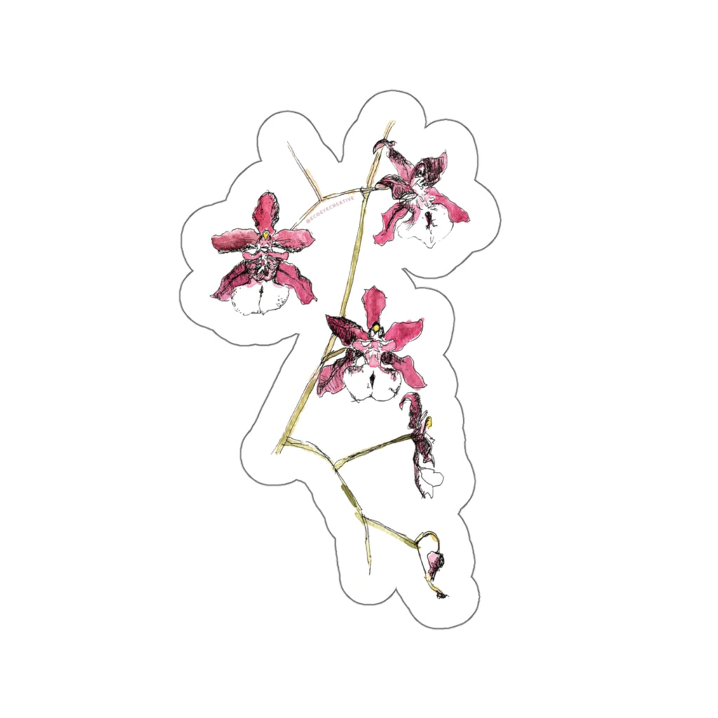 Beautiful Orchid Die-Cut Stickers | Floral Laptop Decal | Perfect for Nature Lovers